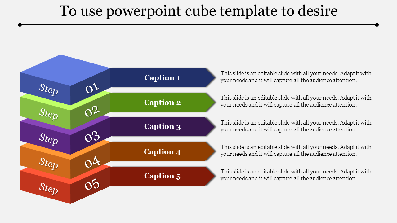  Powerpoint cube template-Layered Horizondal	